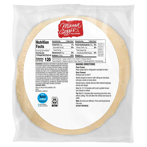 Mama Cozzi's Pizza Kitchen Ready To Bake Jalapeno Pizza Dough, 16 oz